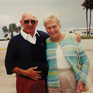Betty J. Marko ’50 (pictured left with her husband, John)