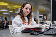 A student smiling